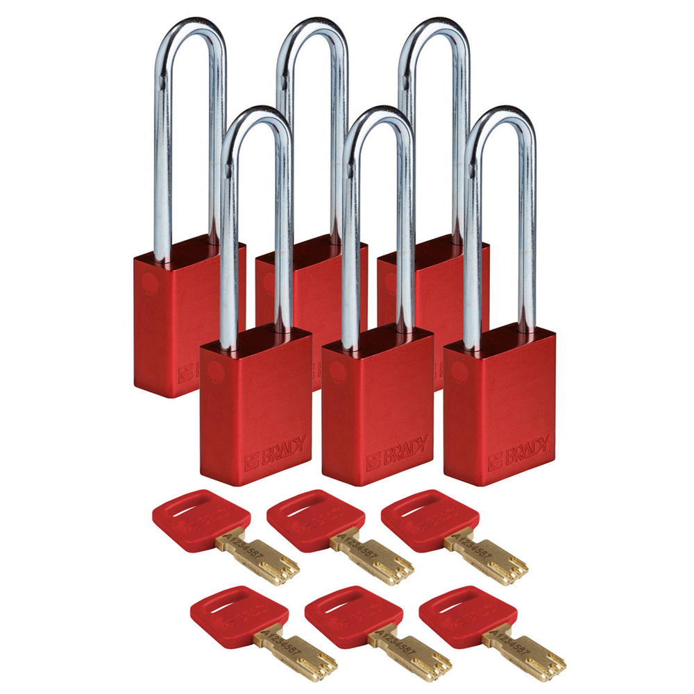 Image of Brady ALU-RED-76ST-KA6PK