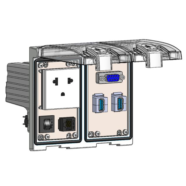 Image of Mencom LP2-DBR-DB9-RJ45-2USB-AFAF-R