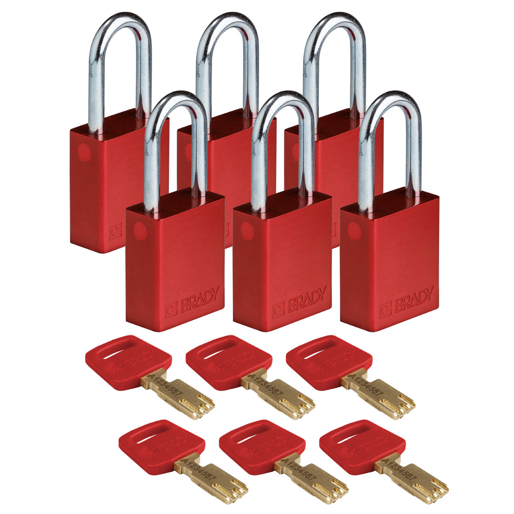 Image of Brady ALU-RED-38ST-KA6PK