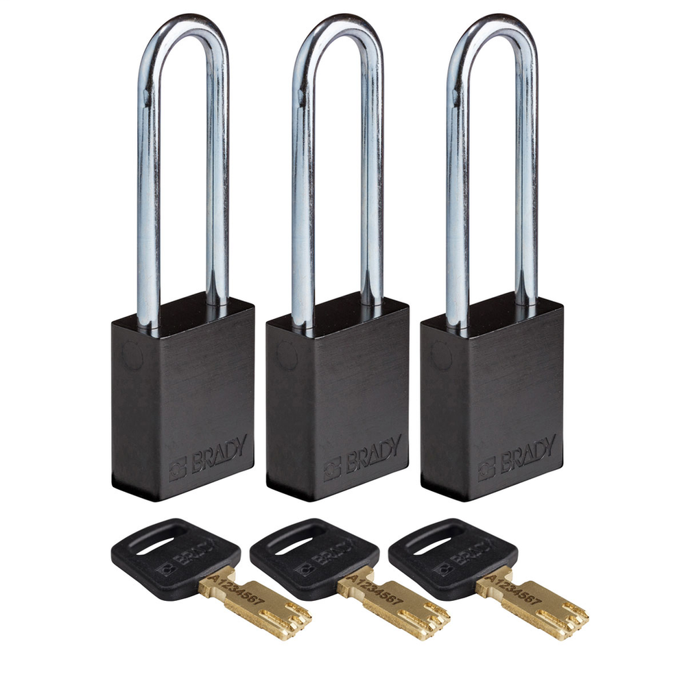 Image of Brady ALU-BLK-76ST-KA3PK