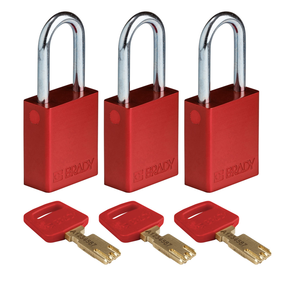 Image of Brady ALU-RED-38ST-KA3PK