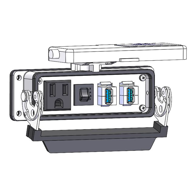Image of Mencom DP1-2USB-AFAF-R-24