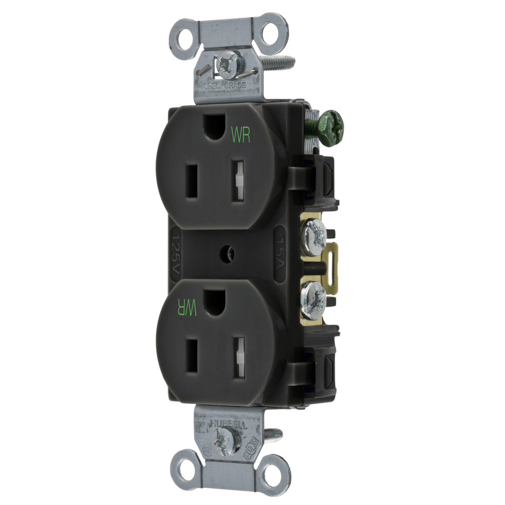 Image of Hubbell Wiring Device-Kellems BR15BLKWRTR