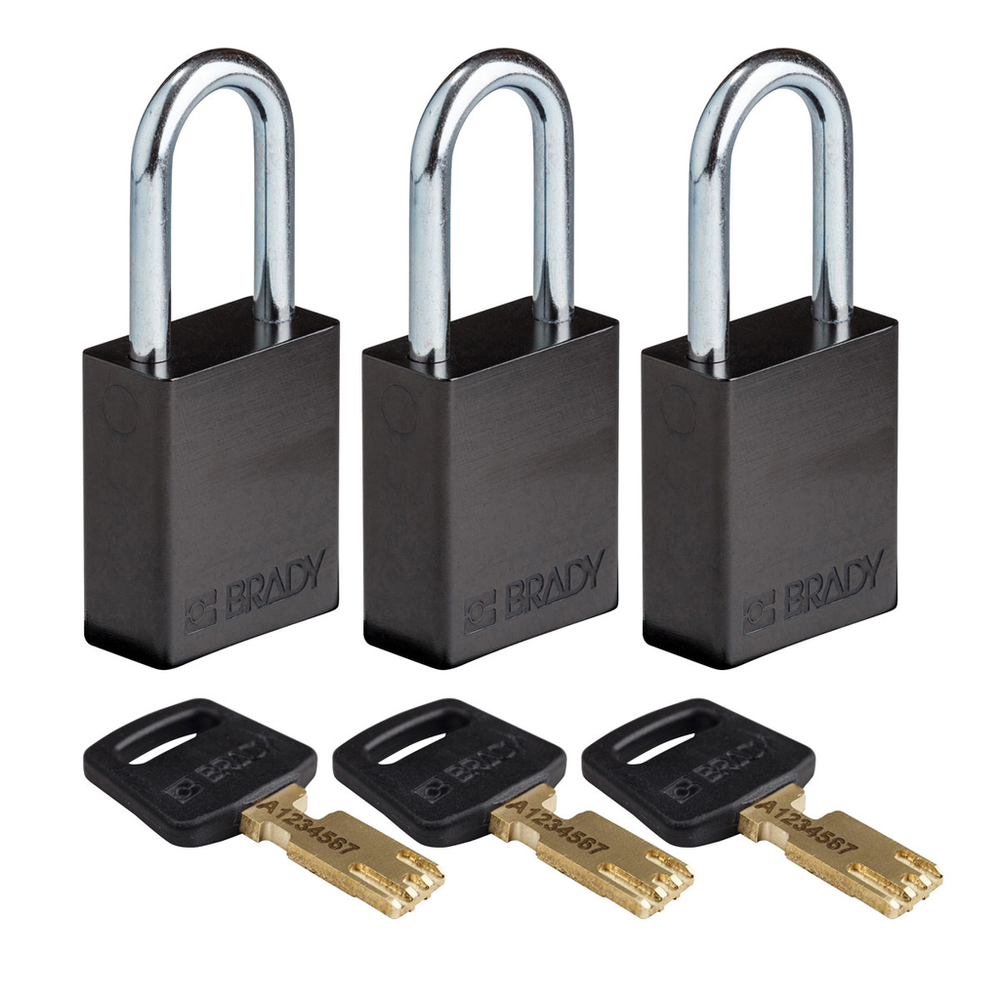 Image of Brady ALU-BLK-38ST-KA3PK