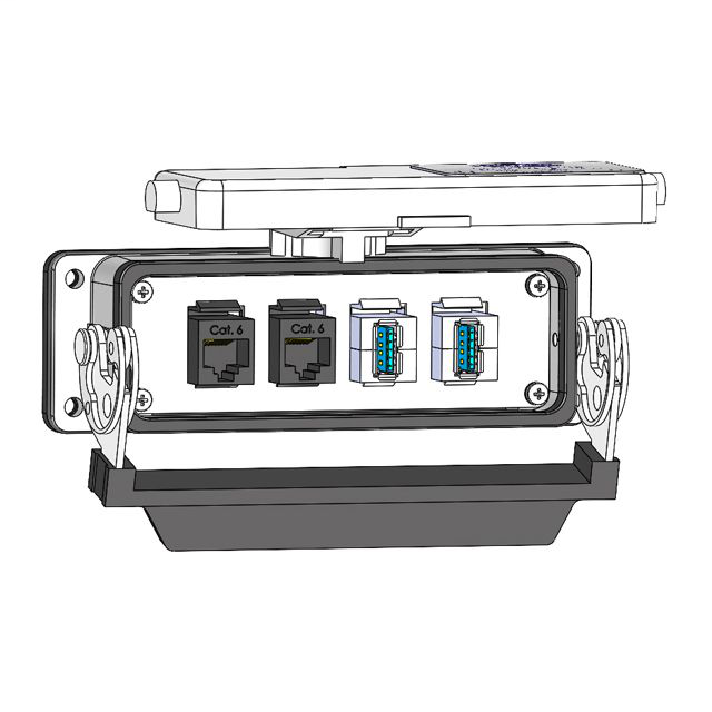 Image of Mencom D-2USB-AFAF-2RJ45-24LS