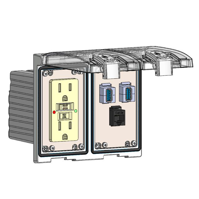Image of Mencom LP2-GF-RJ45-2USB-AFAF
