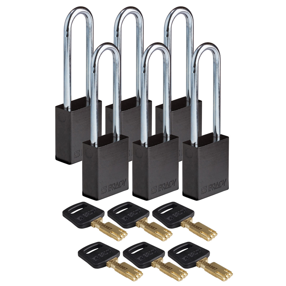 Image of Brady ALU-BLK-76ST-KD6PK