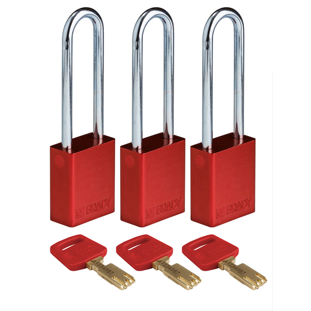 Image of Brady ALU-RED-76ST-KA3PK