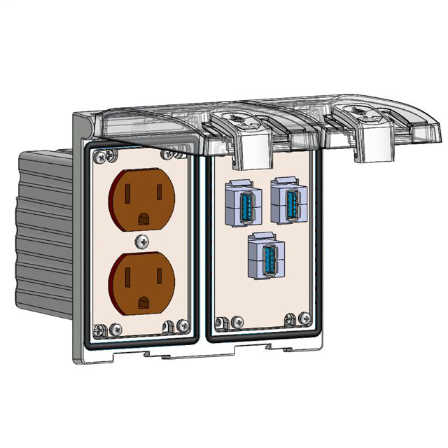 Image of Mencom LP2-DP-3USB-AFAF