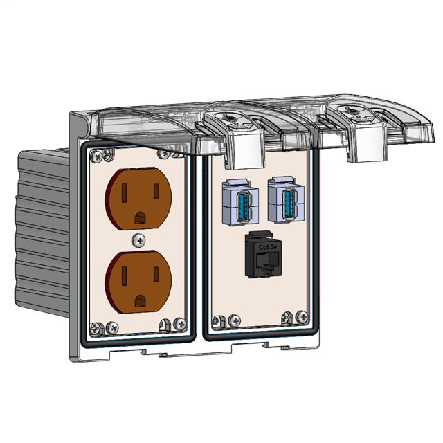 Image of Mencom LP2-DP-RJ45-2USB-AFAF
